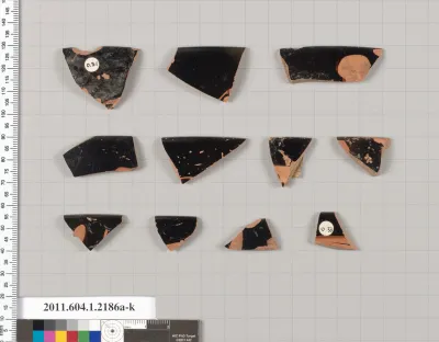 Terracotta rim fragments of kylikes (drinking cups)