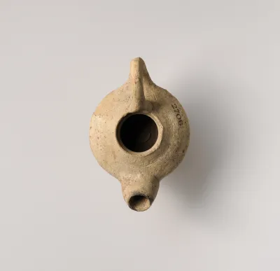 Terracotta oil lamp