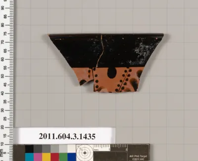 Terracotta rim fragment of a skyphos (deep drinking cup)
