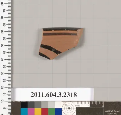 Terracotta rim fragment of a kylix: eye-cup (drinking cup)