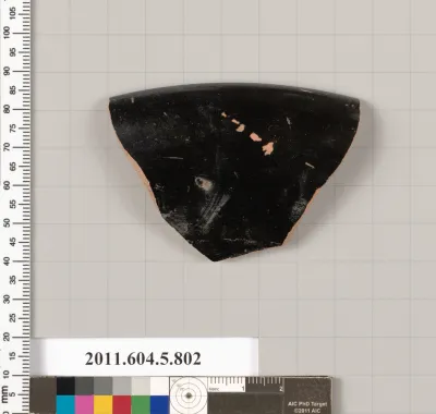 Terracotta rim fragment of a kylix (drinking cup)