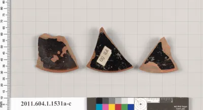 Terracotta fragments of kylikes (drinking cups)