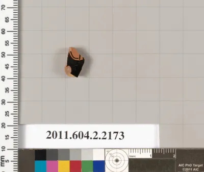 Terracotta fragment of a pot; unglazed on the inside