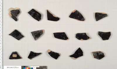 Terracotta fragments of kylikes (drinking cups)