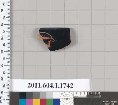 Terracotta rim fragment of a kylix (drinking cup)