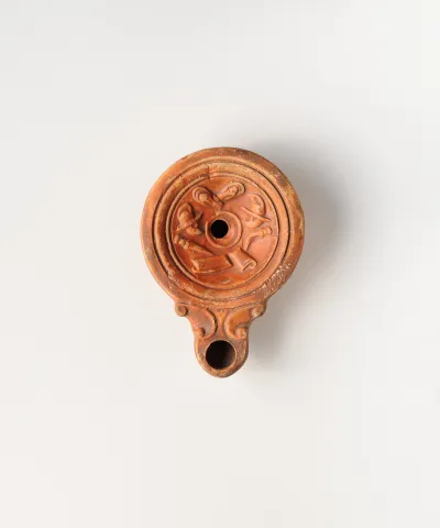 Terracotta oil lamp