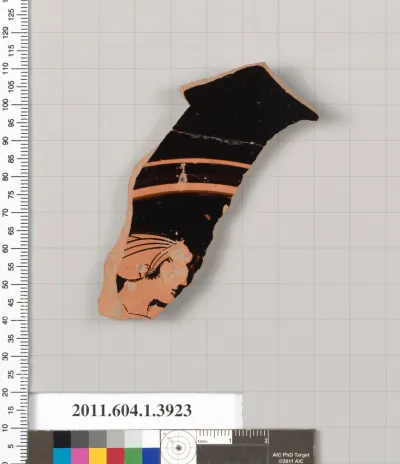 Terracotta fragment of a kylix (drinking cup)