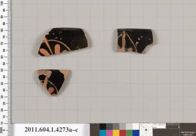 Terracotta rim fragments of kylikes (drinking cups)