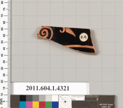 Terracotta fragment of a kylix (drinking cup)