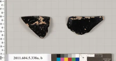 Terracotta rim fragments of kylikes (drinking cups)