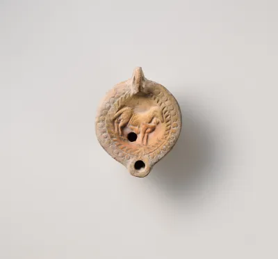 Terracotta oil lamp