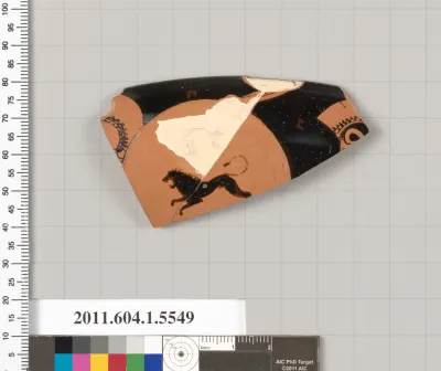 Terracotta rim fragment of a kylix (drinking cup)