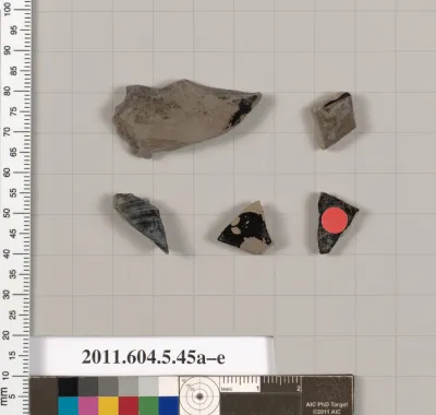 Terracotta fragments of kylikes (drinking cups)