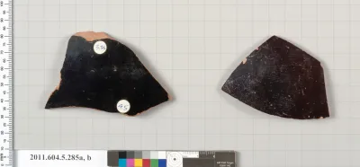 Terracotta fragments of kylikes (drinking cups)