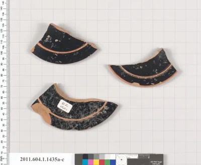 Terracotta fragments of kylikes (drinking cups)
