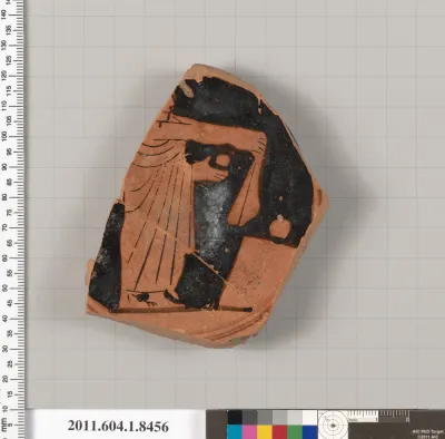 Terracotta fragment of a stemless kylix (drinking cup)