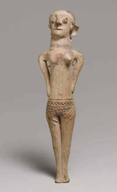 Terracotta statuette of a woman