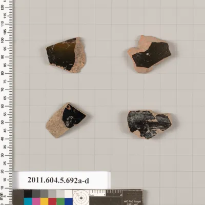 Terracotta fragments of kylikes (drinking cups)