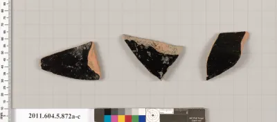 Terracotta fragments of kylikes (drinking cups)