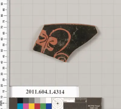 Terracotta rim fragment of a kylix (drinking cup)