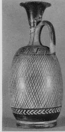 LEKYTHOS, SQUAT (SOUTH ITALIAN, CAMPANIAN, BLACK PATTERN)