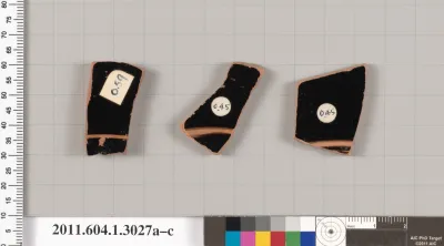 Terracotta fragments of kylikes (drinking cups)