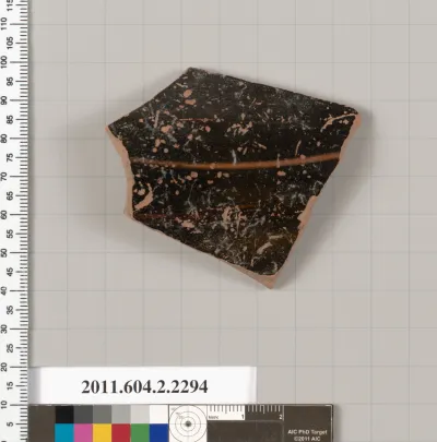 Terracotta fragment of a pot; glazed on the inside