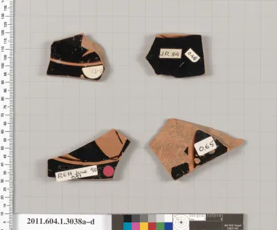 Terracotta fragments of kylikes (drinking cups)