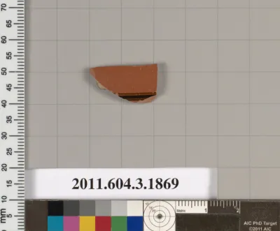 Terracotta fragment of a kylix: Band or lip cup (drinking cup)