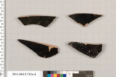 Terracotta fragments of kylikes (drinking cups)