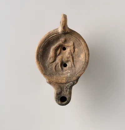 Terracotta oil lamp