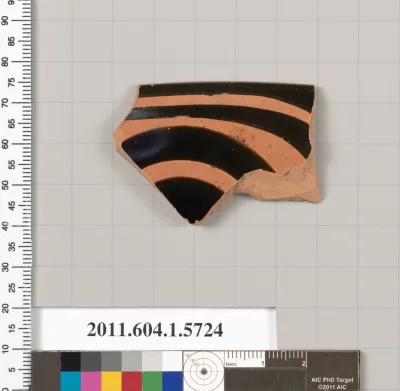 Terracotta rim fragment of a kylix: eye-cup  (drinking cup)