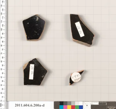 Terracotta fragments of skyphoi (deep drinking cups)