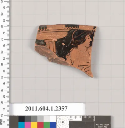 Terracotta rim fragment of a kylix (drinking cup)