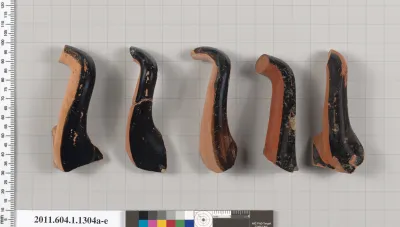 Terracotta fragments of kylikes (drinking cups)