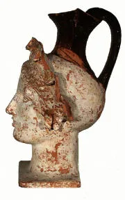 FIGURE VASE, OINOCHOE (ATHENIAN, RED-FIGURE)