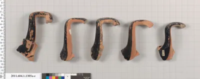 Terracotta fragments of kylikes (drinking cups)