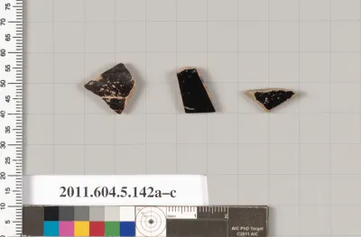 Terracotta fragments of kylikes (drinking cups)