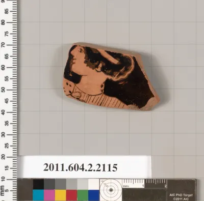 Terracotta fragment of a pot; glazed on the inside
