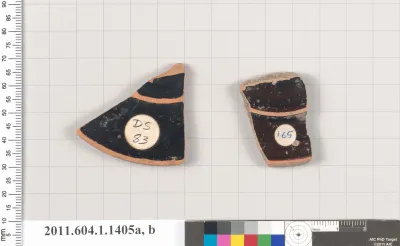 Terracotta fragments of kylikes (drinking cups)