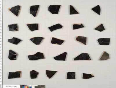 Terracotta fragments of kylikes (drinking cups)