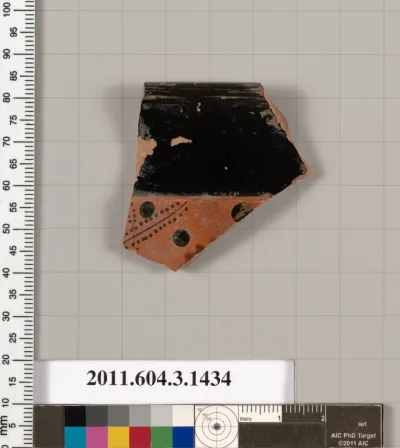 Terracotta rim fragment of a skyphos (deep drinking cup)