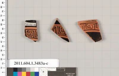 Terracotta fragments of kylikes (drinking cups)
