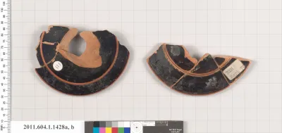 Terracotta fragments of kylikes (drinking cups)