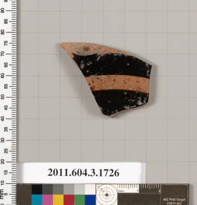 Terracotta fragment of a kylix: Band or lip cup (drinking cup)