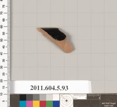 Terracotta rim fragment of a kylix (drinking cup)