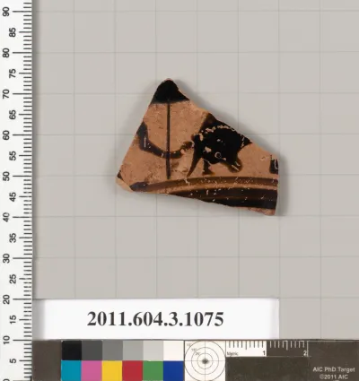 Terracotta fragment of a mastoid (drinking cup with narrow base)