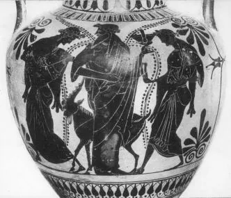 AMPHORA, NECK (ATHENIAN, BLACK-FIGURE)