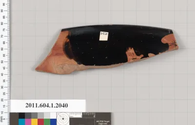 Terracotta rim fragment of a kylix (drinking cup)