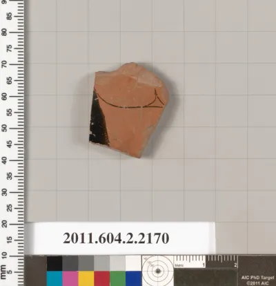 Terracotta fragment of a pot; unglazed on the inside